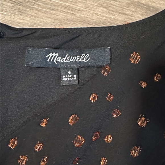 Madewell Cape-Sleeve Mini Dress in Metallic Dots - Picture 7 of 11